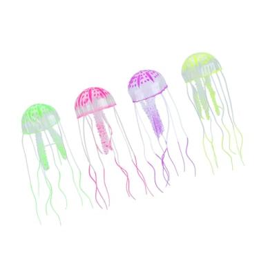 Imagem de Zerodis Simulação de Silicone Macio Fluorescente 4pcs Decoração de Aquário para Paisagem de Tanques de Peixes