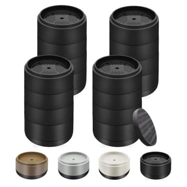 Imagem de Elevadores de cama para móveis, resistentes, 2,5 cm, 5,1 cm, 7,6 cm, 10,2 cm, elevadores de cama ajustáveis redondos para pernas de mesa, sofá, poltrona, geladeira, máquina de lavar (2,5 cm + 2,5 cm +