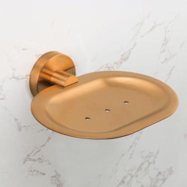 Imagem de Acessórios para banheiro em ouro rosa escovado, porta-papel para escova de banheiro, toalheiro, ganchos para escova de dentes, aço inoxidável (suporte para pratos de metal)