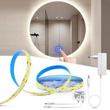 Imagem de Regulável 12V COB LED Strip Espelho De Maquiagem Luz Touch Switch Quar