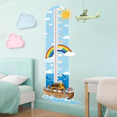 Imagem de Régua de Crescimento Infantil Arca de Noé Adesivo Lavável Seguro Fácil Aplicação Ideal Para Quarto Bebê Criança