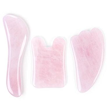 Imagem de Feng Shui Rosa Quartzo Gua Sha Board-Therapeutic Relief and Skin Renewal - Premium All Natural Handmade Healing Stone W3462