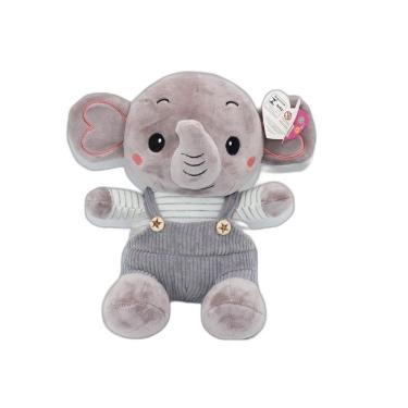 Imagem de Bichinho Elefante De Pelúcia Com Roupa Cinza Sunn Toys