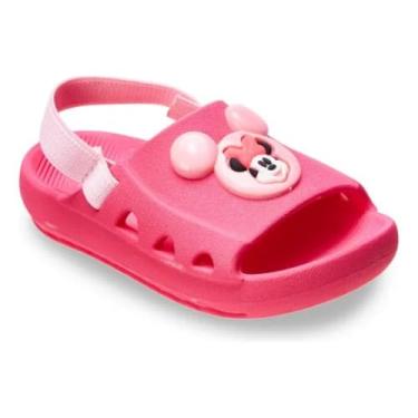 Imagem de Chinelo Bebe Slide Sandália Infantil Grendene Kids com Elástico Mickey Minnie, Slide Conforto, Menina Menino (Rosa, BR, Bebê, Faixa Numérico, 17, 18)