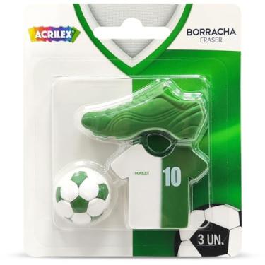 Imagem de Borracha, Acrilex, Futebol, Verde e Branco, Unidade