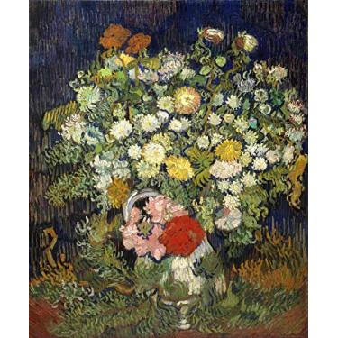 Imagem de Buquê de Flores em um Vaso (1890) de Vincent van Gogh - 30x36 - Tela Canvas Para Quadro