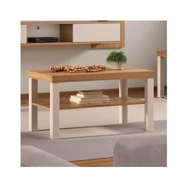 Imagem de Mesa de Centro Artely Up Retangular Carvalho e Off White