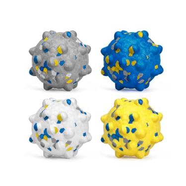 Imagem de Bolas de cachorro aprimoradas para mastigadores agressivos, bolas de tênis indestrutíveis para cães, bolas de brinquedo duráveis para cães, brinquedos interativos para cães para jogos de busca