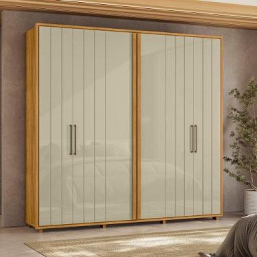 Imagem de Guarda-Roupa Casal Miró Ripado Com Escada 6 Portas 4 Gavetas - 7 Decor