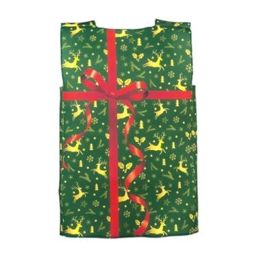 Imagem de LCSVCCXA Fantasia de Caixa de Presente Como Fantasia de Palco E Disfarce de Natal. Uma Roupa Divertida para Dramatização com Design Sem Mangas para Ocasiões Fe, Alce Verde para Crianças