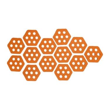 Imagem de menolana 12 peças de mantas de tração para prancha de surfe, manta de surfe com aderência para deck, tapete antiderrapante, mantas de deck para skimboard, Laranja