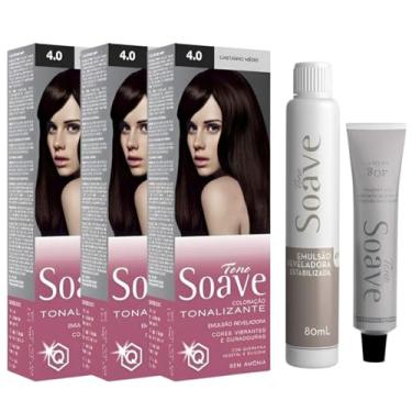 Imagem de Coloração Capilar Tonalizante Sem Amônia Tono Soave Capelli 3 Und (4.0 Castanho Médio)