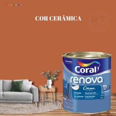 Imagem de Tinta de Parede Acrílica Coral Renova Cor Laranja 800ml Lavável Premiu
