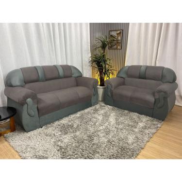 Imagem de Sofá 2 e 3 Lugares Marrom com Cinza 603/605 Corsa