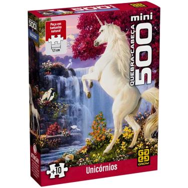 Imagem de Mini Quebra Cabeça Puzzle 500 Peças Unicórnios Grow