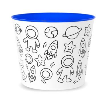 Imagem de Balde de Pipoca para Colorir Lembrancinha Aniversário 10 un (Menino Astronauta)