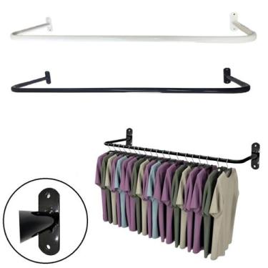 Imagem de Kit 2 Arara de Parede Cabideiro para Quarto, Loja, Closed 1 Metro ou 8