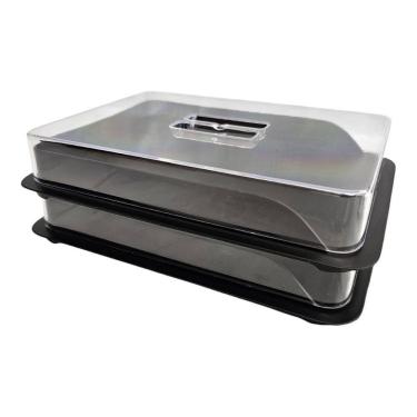 Imagem de Kit 02 Porta Frios Organizador Geladeira Acrílico E Plástico