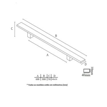Imagem de Puxador Porta Dourado Gold Duplo Inox Pivotante Correr Italy