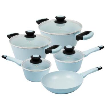 Imagem de Jogo de Panelas Antiaderentes Indução 5 peças Everyday Ice - Oxford
