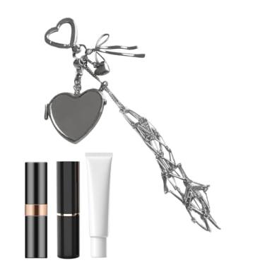 Imagem de Rrlihjgu Porta Brilho Labial Para Chaveiro | Organizador de Chaveiro para Gloss com Espelho para Bolsa | Acessorio Portatil Para Batom Presente - Para Esposa Namorada Irma Filha Amiga