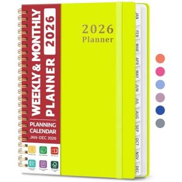 Imagem de Agenda 2026, agenda semanal e mensal, janeiro de 2026 a dezembro de 2026, capa dura, agenda agenda 2026, com abas para mulheres e homens, bolso interno, encadernação espiral, perfeito para escritório