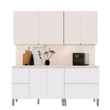 Imagem de Conjunto De Armarios Modulados Art Com 8 Portas E 3 Gavetas Freijo Ártico Soft