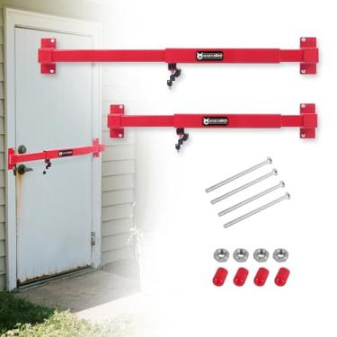 Imagem de NAKANEKO Trava de barra de porta de escritório de trabalho, trava antifurto de alta segurança para armazém/reboque, resistente a adulteração, resistente, aço revestido com pó, sem chave