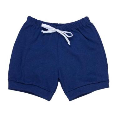Imagem de Short Bebê de Verão Azul Marinho 100% Algodão - Era Uma Vez, 9-12M, Az