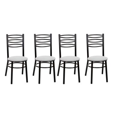 Imagem de Kit 4 Cadeiras CP33 Pintadas Pretas Treparoni