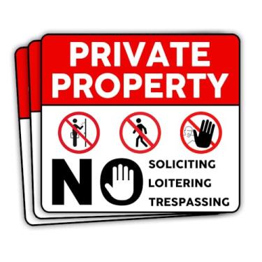 Imagem de MAIANEY (3 peças - 7,6 cm) Adesivos de sinal de aviso de propriedade privada sem invasão de propriedade privada decalques de vinil para decoração de porta, casa, casa, casa, negócios, impermeável, à