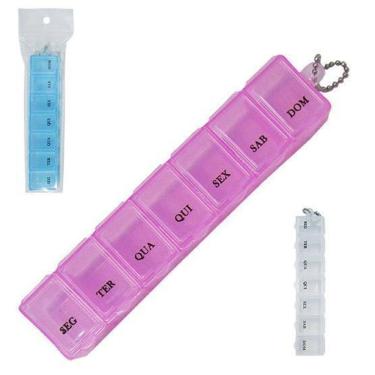 Imagem de Porta Comprimido Plastico Retangular Semanal 7 Compartimento