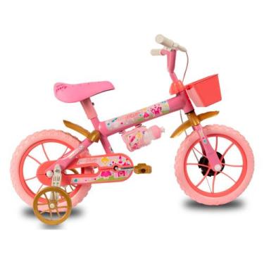 Imagem de Bicicleta Infantil Aro 12 Verden 10501 Princy  Rosa e Dourada com Rodi