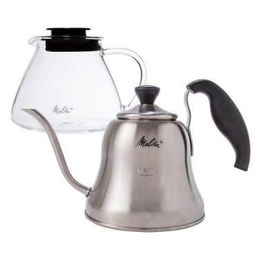 Imagem de Kit Melitta Chaleira Barista Inox + Jarra Vidro - 700ml