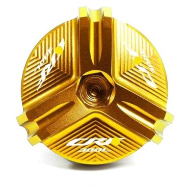 Imagem de Acessórios de motocicleta Tampa do reservatório de fluido de freio dianteiro e tampa de enchimento de óleo do motor compatível com CRF300L CRF 300 L CRF 300L 2021 2022 (tampa de óleo dourada)