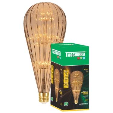 Imagem de Kit 3 Lâmpadas Led Taschibra Vintage Fireworks Bt125 E27 Bivolt 2200k âmbar
