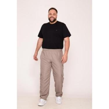 Imagem de Calça Masculina Big Nylon Bege 7788-Masculino