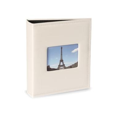 Imagem de Álbum de fotos Ical, encadernação fichário, para 300 fotos 10x15cm - envelope plástico preto - linha Prestige - capa com janela - modelo areia com janela - 418