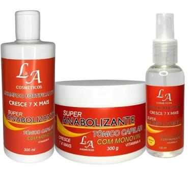 Imagem de Kit Capilar Cresce Power Max L&A - Fortificante com Shampoo, Máscara e Tônico com Crescimento até 7 cm/mês