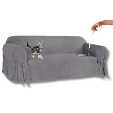 Imagem de Capa para Sofá de 3 lugares em Acquablock Impermeável Cor:Cinza Grafite