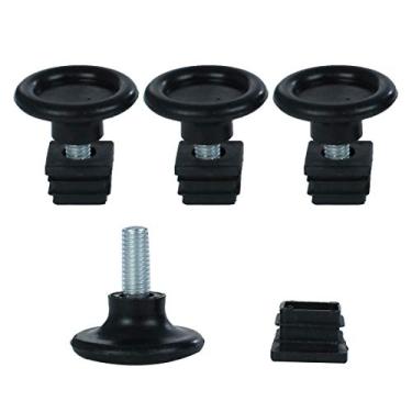Imagem de Kit de inserções de tubo redondo de plástico para nivelamento de pés da uxcell para móveis, deslize, nivelador ajustável para mesa de sofá, perna 4 conjuntos, a18092200ux0327, 20x20xM8+38