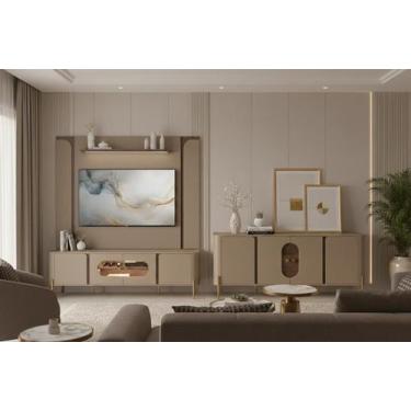 Imagem de Conjunto Sala Apollo Home para TV e Buffet Porta Vidro e LED - Mega Fa