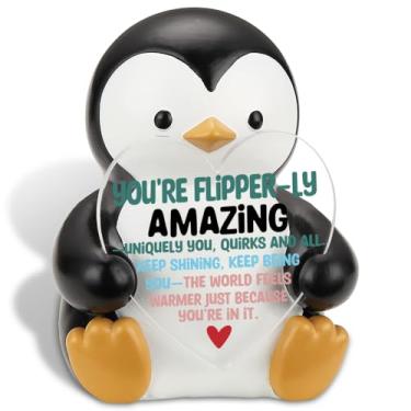 Imagem de Pinguim Inspirational Plaque Presentes motivacionais, You're Flipper. Obrigado, agradecimento, Natal, presentes de aniversário para mulheres, amigas, colega de trabalho, professora, irmã, estatuetas