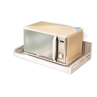Imagem de ZYHSIJOBAS Rack de forno de microondas não perfurado rack de armazenamento de forno micro-ondas montado na parede rack de panela de forno doméstico suporte de parede rack de armazenamento de cozinha