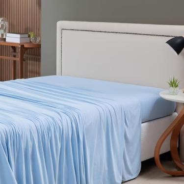 Imagem de Lençol de Cima Solteiro Malha 100% Algodão Avulso sem Elástico Azul Bebê