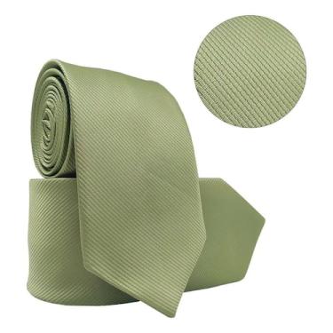 Imagem de Gravata Social Risco Fino Padrinho Evento - oem, Verde oliva claro