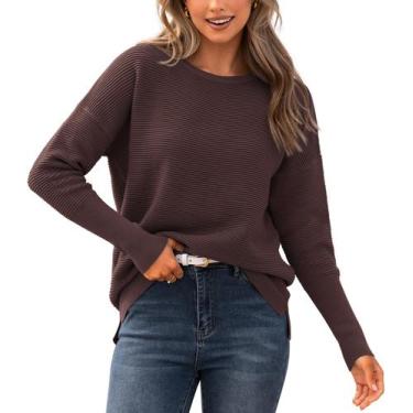 Imagem de Suéter BTFBM Loose Fit de manga comprida, café, grande