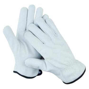 Imagem de Luvas de trabalho de couro de cabra Hugger Luvas de jardinagem para máxima proteção Durável e confortável soldagem, construção, motosserra, fazenda, rancho, etc.