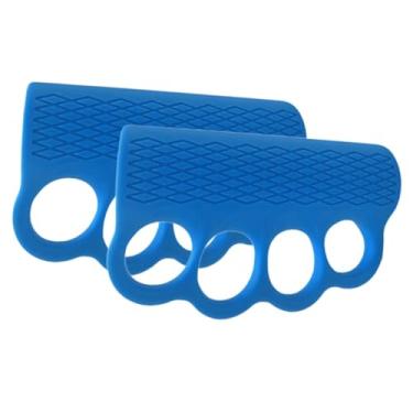 Imagem de menolana 1 par de luvas de ginástica para levantamento de peso, de silicone portátil, antiderrapante, proteção para as mãos, para musculação e fitness, Azul