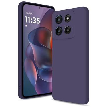 Imagem de Btstring Capa para Motorola Moto G Stylus 5G 2025, capa de silicone macio com proteção de câmera atualizada, capa fina à prova de choque com forro de microfibra antiarranhões, roxo profundo
